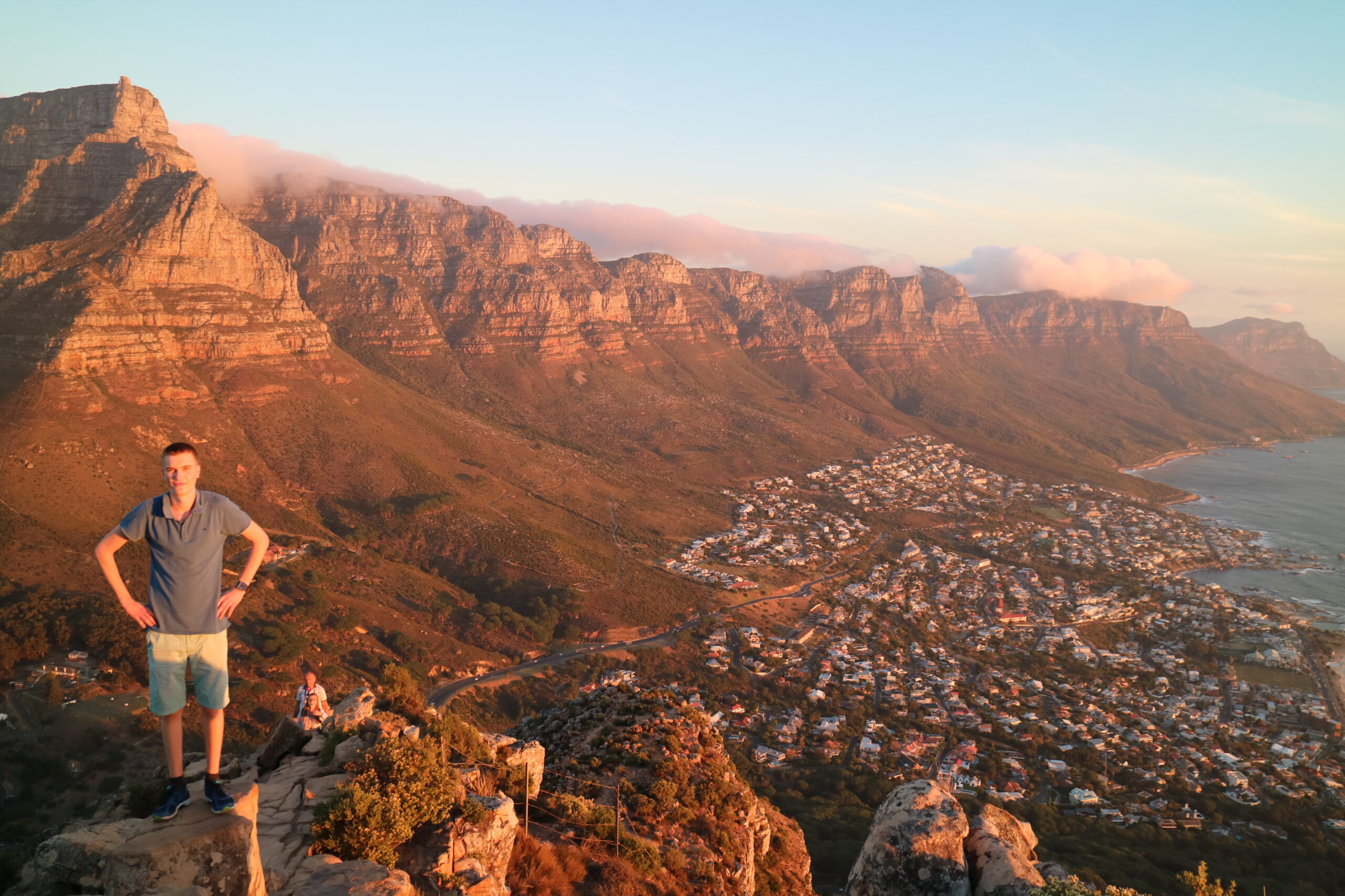 Bovenop Lions Head in Kaapstad